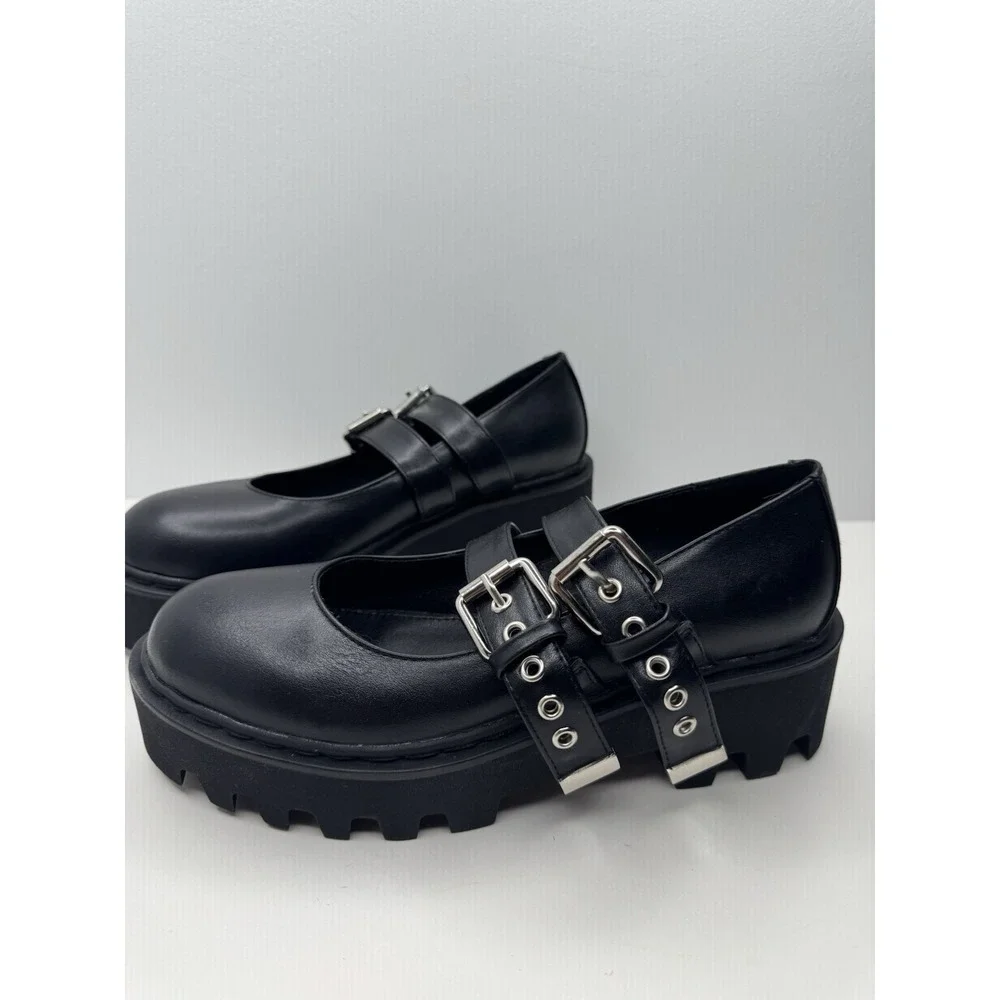 LaModa Dolls Kills Black chunky platform mary janes size 7